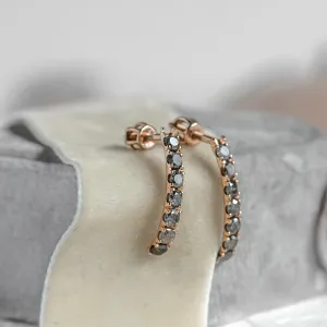 Luxury salt and pepper diamonds earrings LAVAS Thumbnail