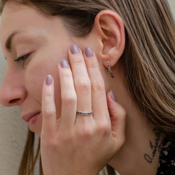 Luxury salt and pepper diamonds earrings LAVAS Image