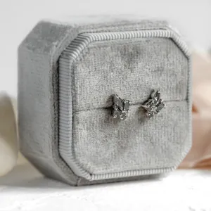 Gold cluster earrings with salt and pepper diamonds QUATRO Thumbnail