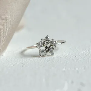 Statement cluster ring with salt and pepper diamonds TASHA Thumbnail