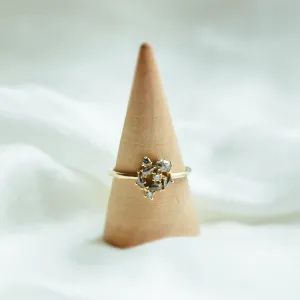 Statement cluster ring with salt and pepper diamonds TASHA Thumbnail