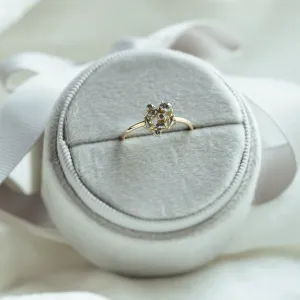 Statement cluster ring with salt and pepper diamonds TASHA Thumbnail