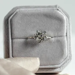 Statement cluster ring with salt and pepper diamonds TASHA Thumbnail
