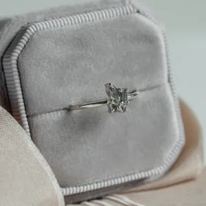 Unusual cluster ring with salt and pepper diamonds TASSIA Thumbnail