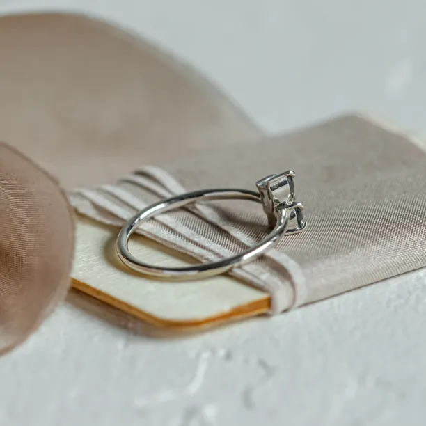 Unusual cluster ring with salt and pepper diamonds TASSIA Image