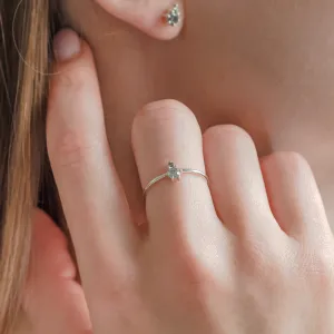 Decent cluster ring with salt and pepper diamonds ORESTE Thumbnail