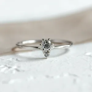 Decent cluster ring with salt and pepper diamonds ORESTE Thumbnail