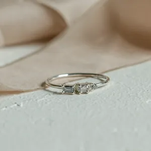 Unusual cluster ring with salt'n'pepper diamonds TRE CIME Thumbnail