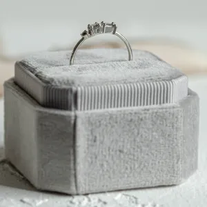 Unusual cluster ring with salt'n'pepper diamonds TRE CIME Thumbnail