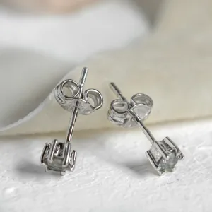 Gold minimalist earrings with salt and pepper diamonds SIRIUS Thumbnail