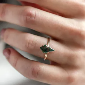 Ring with kite moss agate SAMUEL Thumbnail