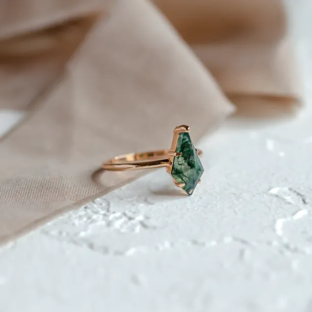 Ring with kite moss agate SAMUEL Image