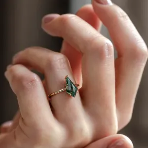 Ring with kite moss agate SAMUEL Thumbnail