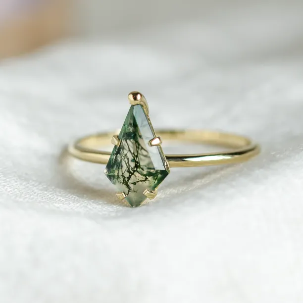 Ring with kite moss agate SAMUEL Image