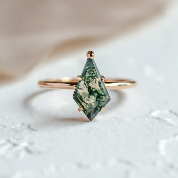 Ring with kite moss agate SAMUEL Image