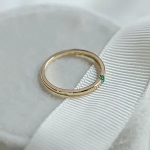 Minimalist ring with emerald HAIMERALD Thumbnail