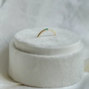 Minimalist ring with emerald HAIMERALD Thumbnail