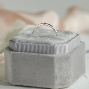 Minimalist engagement ring with salt'n'pepper diamond HAIMER Thumbnail