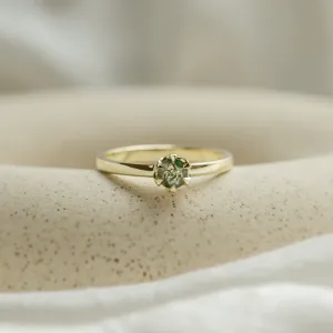 Minimalist ring with moss agate ALF Thumbnail
