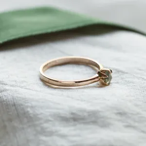 Minimalist ring with moss agate ALF Thumbnail