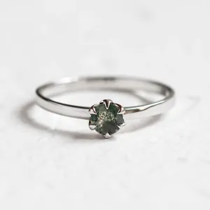Minimalist ring with moss agate ALF Thumbnail