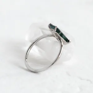 Ring with baguette moss agate ALVA Thumbnail