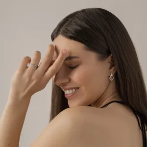 Gold eternity ring with salt and pepper diamonds LAVA