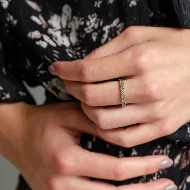Gold eternity ring with salt and pepper diamonds LAVA Image