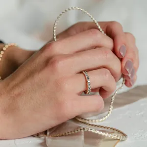 Gold eternity ring with salt and pepper diamonds LAVA Thumbnail