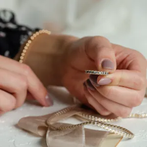 Gold eternity ring with salt and pepper diamonds LAVA Thumbnail