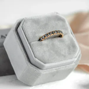 Gold eternity ring with salt and pepper diamonds LAVA Thumbnail