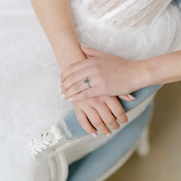 Gold ring with london blue topaz DROP Image