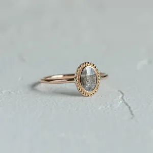 Gold vintage ring with salt and pepper diamond PHILIPPE Thumbnail