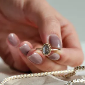 Gold vintage ring with salt and pepper diamond PHILIPPE Thumbnail