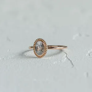 Gold vintage ring with salt and pepper diamond PHILIPPE Thumbnail