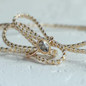 Gold vintage ring with salt and pepper diamond PHILIPPE Thumbnail