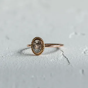 Gold vintage ring with salt and pepper diamond PHILIPPE Thumbnail