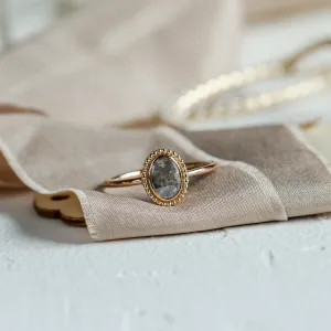 Gold vintage ring with salt and pepper diamond PHILIPPE Thumbnail