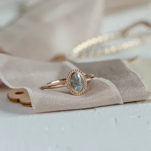 Gold vintage ring with salt and pepper diamond PHILIPPE Thumbnail