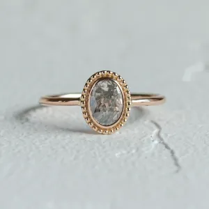 Gold vintage ring with salt and pepper diamond PHILIPPE Thumbnail