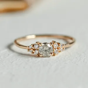 Elegant engagement ring with salt and pepper diamond ANGELA Thumbnail