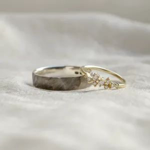 Unique black rhodium and diamond wedding rings ROMA Thumbnail