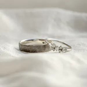 Unique black rhodium and diamond wedding rings ROMA Thumbnail