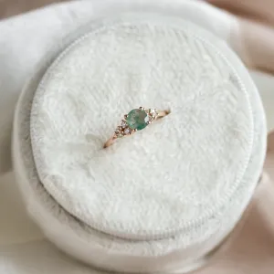 Gold moss agate ring with diamonds EDDIE Thumbnail