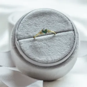 Gold moss agate ring with diamonds EDDIE Thumbnail