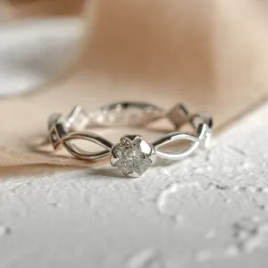 Entwined ring with salt and pepper diamond QUEENZ Thumbnail
