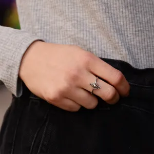 Original ring with salt'n'pepper diamond DOME Thumbnail