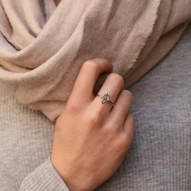 Original ring with salt'n'pepper diamond DOME Image