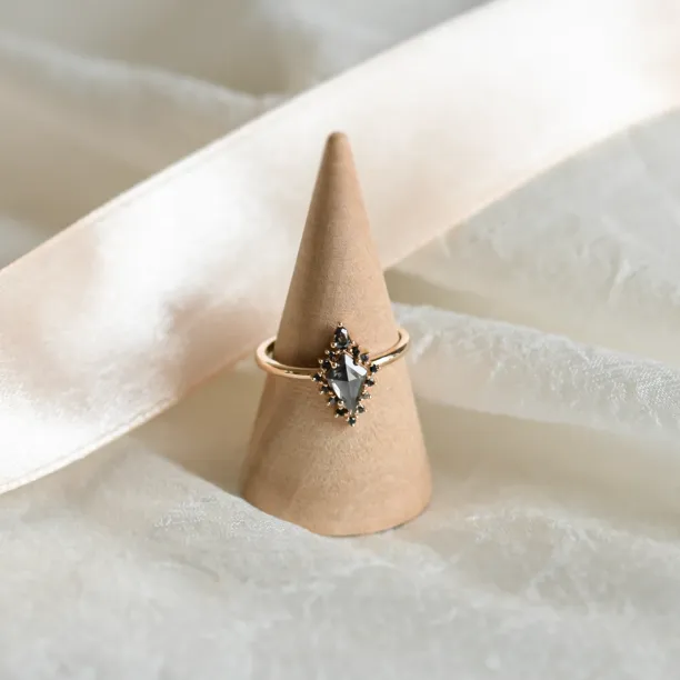 Original ring with salt'n'pepper diamond DOME Image