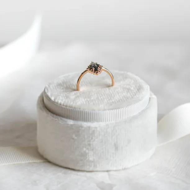 Original ring with salt'n'pepper diamond DOME Image